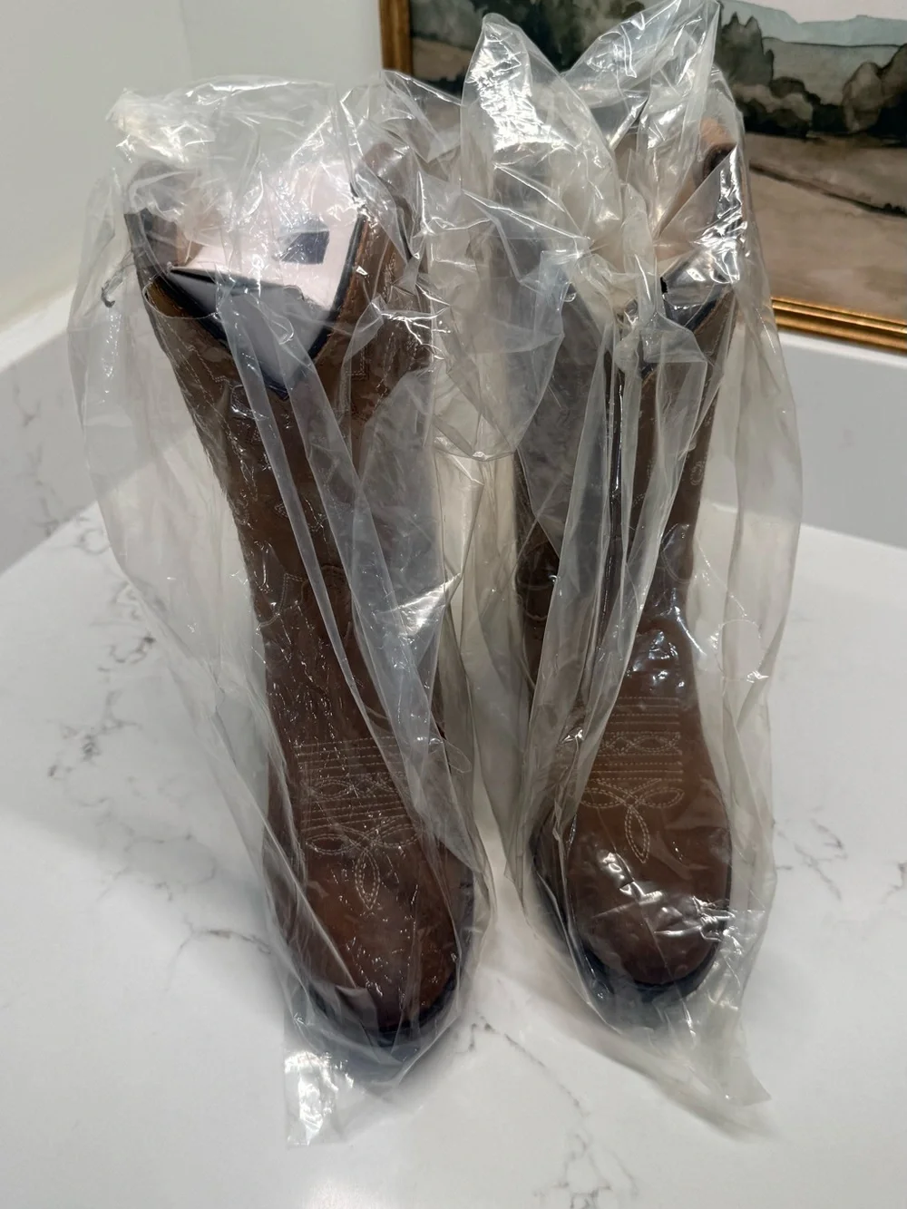 Classic Brown Western Cowboy Boots - Like New w/ Box